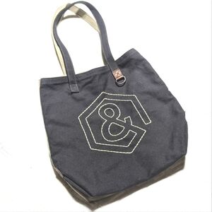 Alternative Stitched Canvas Tote Bag, Charcoal Khaki, 16x14